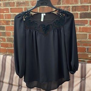 Black long sleeve work casual blouse
